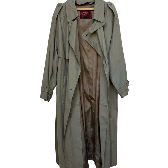 Vintage Sanyo Carol Cohen Made in Japan Khaki Trench Coat Size 42 - Picture 6 of 11